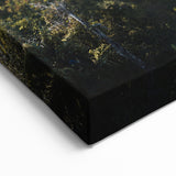 Blue Train in Misty Forest Wall Art - Serene Locomotive Canvas Print