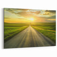 Golden Sunrise Country Road – Serene Landscape Wall Art for Tranquil Decor