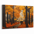 Autumn in the City – Modern Abstract Illustration of Fall Urban Landscape