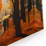 Autumn in the City – Modern Abstract Illustration of Fall Urban Landscape