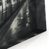 Black and White Subway Train Wall Art - Dynamic Urban Canvas Print