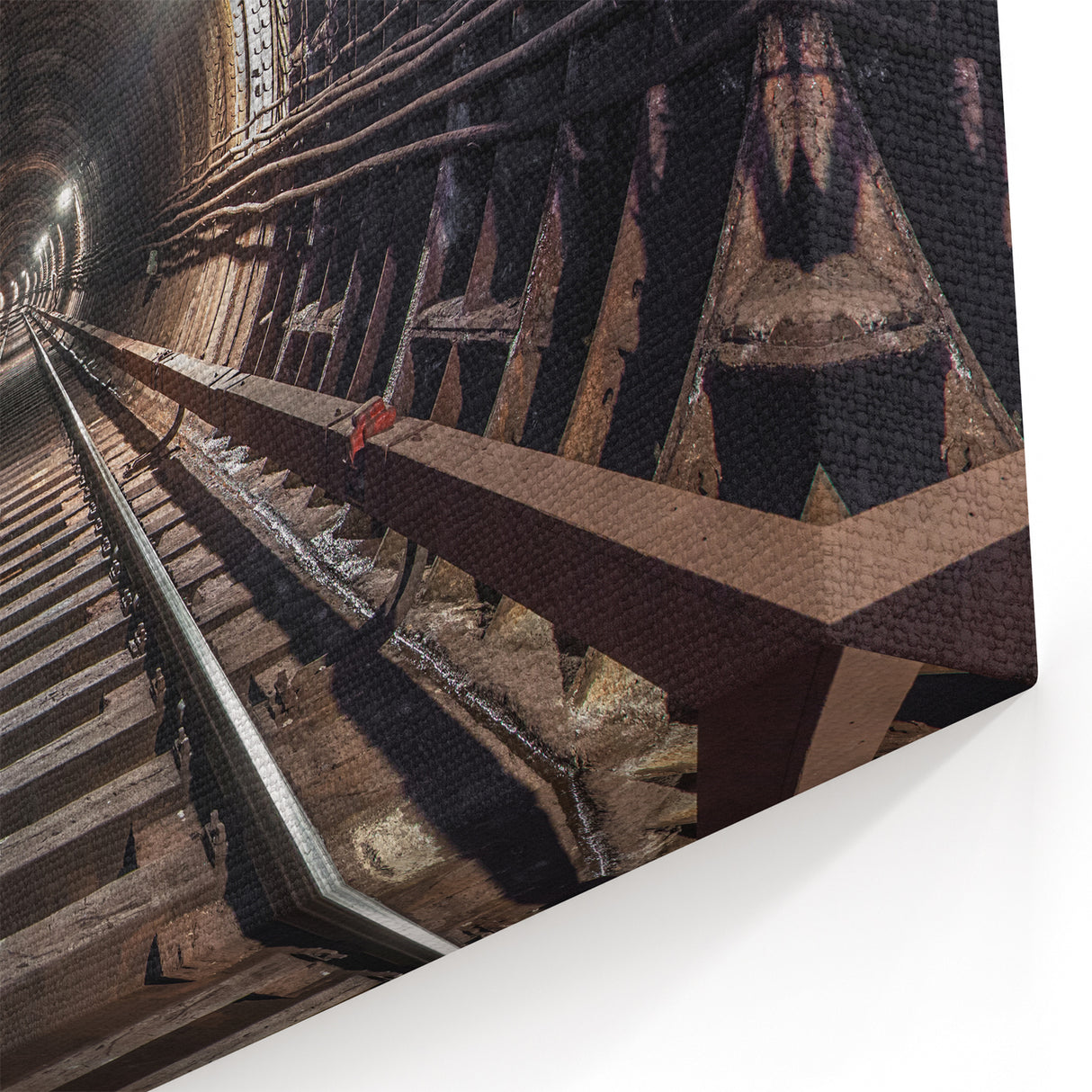 Subway Tunnel Perspective Wall Art - Urban Subway Decor Canvas Print