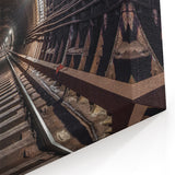 Subway Tunnel Perspective Wall Art - Urban Subway Decor Canvas Print