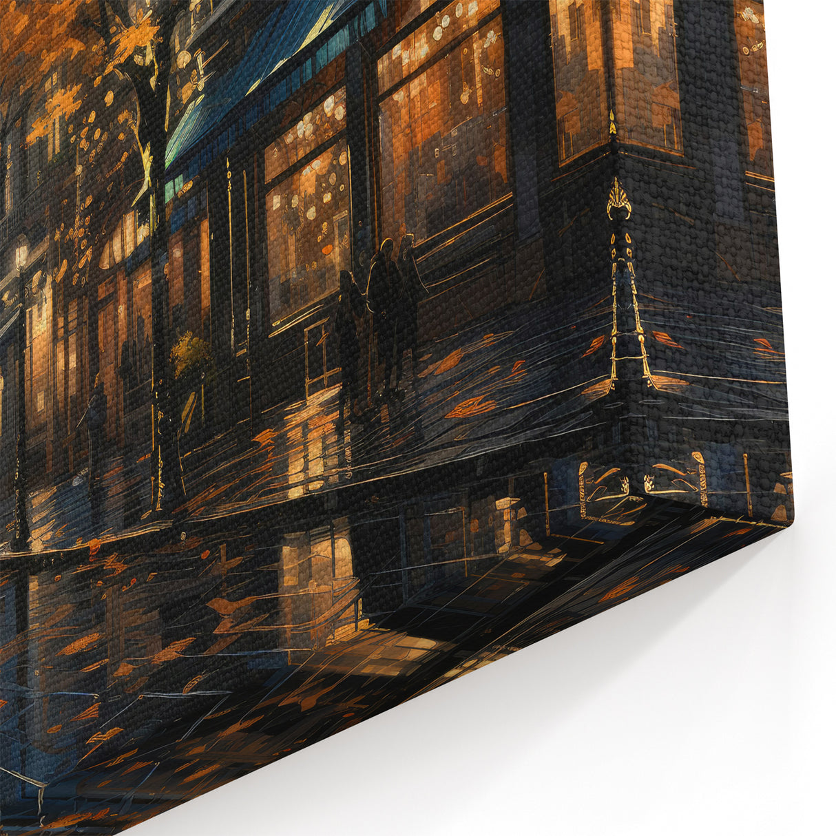 Autumn City Street Landscape Wall Art - Pathway and Urban Road Decor Print