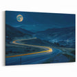 Moonlit Highway Landscape Wall Art - Serene Night Road Journey Print