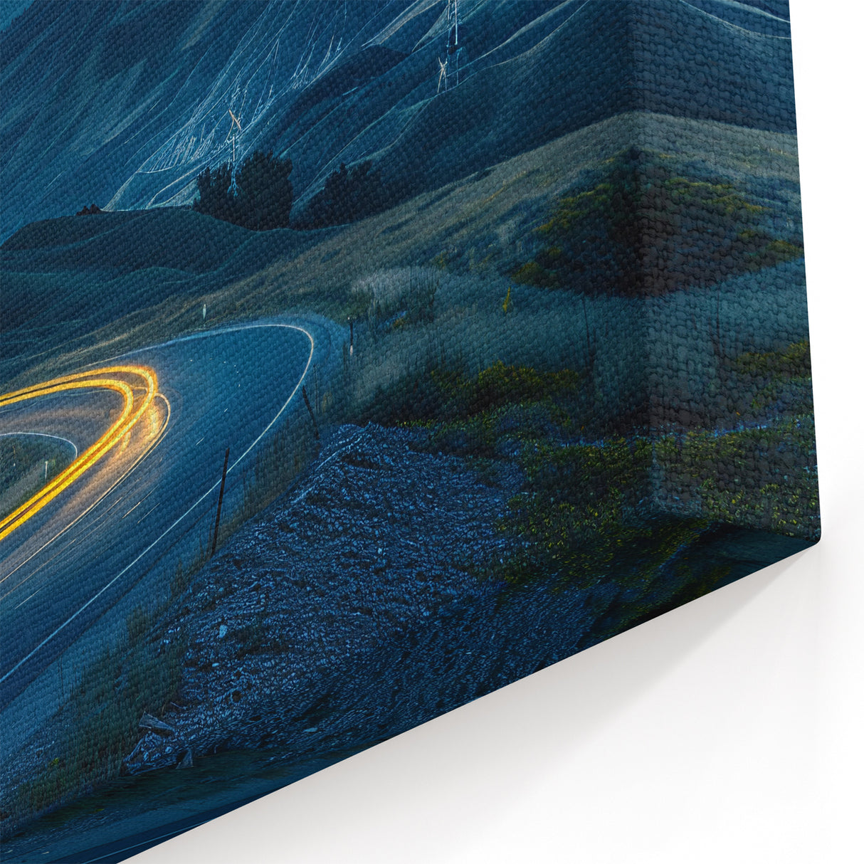 Moonlit Highway Landscape Wall Art - Serene Night Road Journey Print
