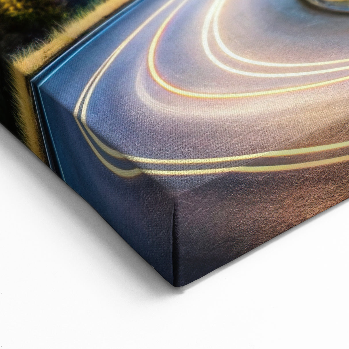 Starlit Mountain Road Wall Art - Cosmic Night Journey Landscape Print