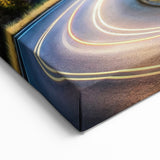 Starlit Mountain Road Wall Art - Cosmic Night Journey Landscape Print