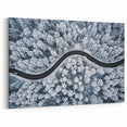 Snowy Forest Road Wall Art - Winter Wonderland Aerial Landscape Print