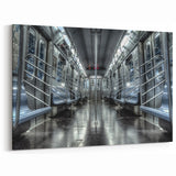 Urban Subway Interior Wall Art - Modern City Subway Train Canvas Print