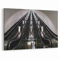 Modern Escalator Subway Wall Art - Urban Transit Vertical Canvas Print