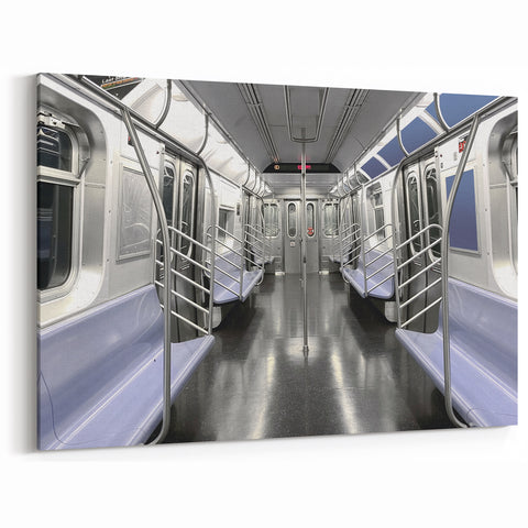 Sleek Modern Subway Interior Wall Art - Urban Transit Canvas Print