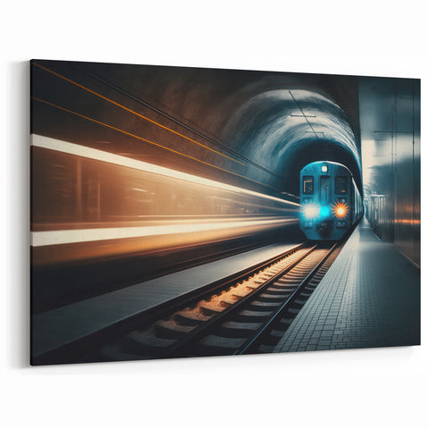 Modern Subway Speed Wall Art - Urban Subway Decor for Dynamic Spaces