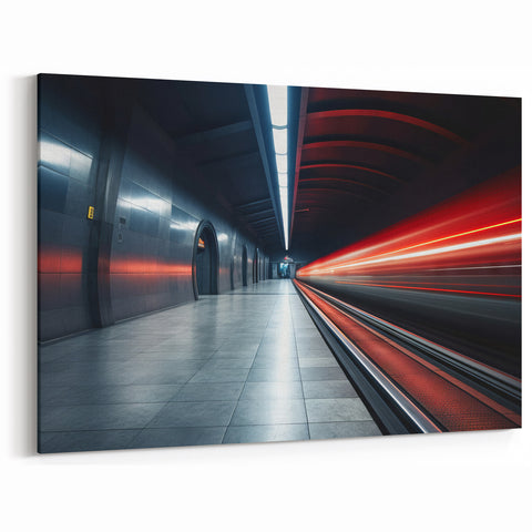 Urban Subway Speed Art - Modern Subway Wall Decor with Dynamic Motion
