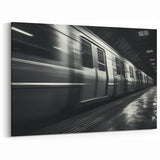 Monochrome Subway Train Art - Modern Urban Transit Wall Decor