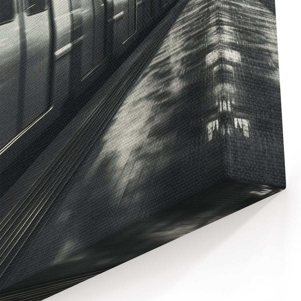 Monochrome Subway Train Art - Modern Urban Transit Wall Decor