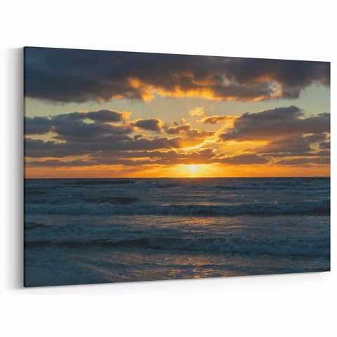 Sunset Seascape Canvas - Dramatic Sky and Ocean Wall Art Decor