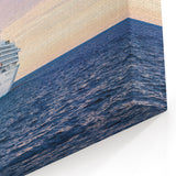 Sunset Cruise Ship Wall Art - Nautical Ocean Liner Decor