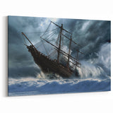 Stormy Seas Ship Wall Art - Dramatic Nautical Maritime Decor