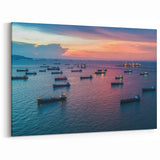 Sunset Harbor Ship Wall Art - Maritime Evening Nautical Decor