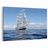 Open Sea Sailing Ship Wall Art - Nautical Ocean Voyage Decor