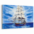 Watercolor Sailing Ship Wall Art - Nautical Ocean Voyage Decor