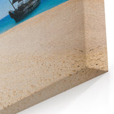 Pirate Ship on Deserted Beach Wall Art - Nautical Adventure Decor
