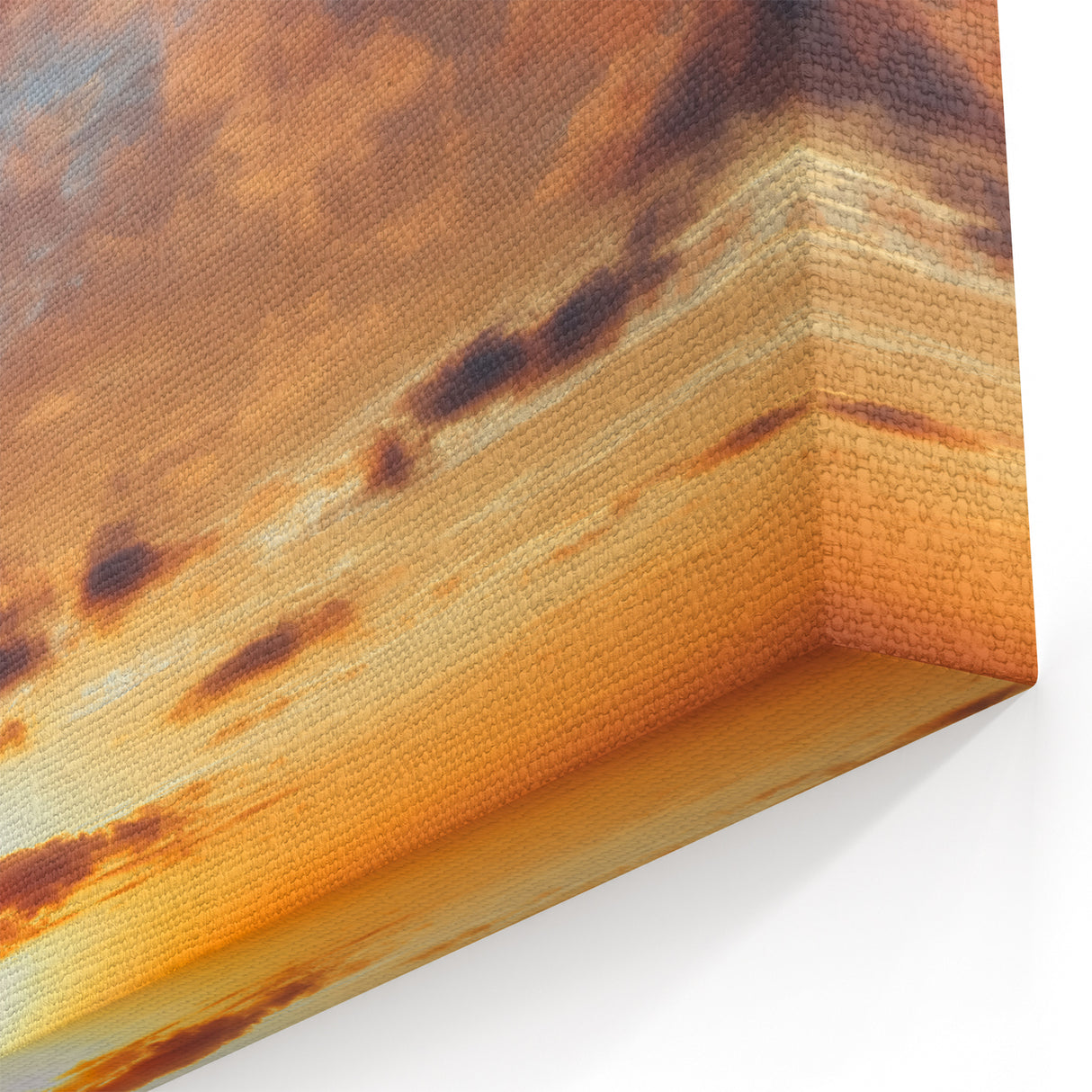 Golden Sunset Sky Canvas - Warm Skyscape and Cloud Wall Art Decor
