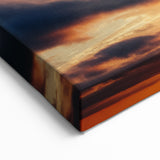 Golden Sunset Sky Canvas - Warm Skyscape and Cloud Wall Art Decor