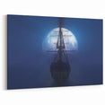Moonlit Ship Wall Art - Mysterious Nautical Night Voyage Decor