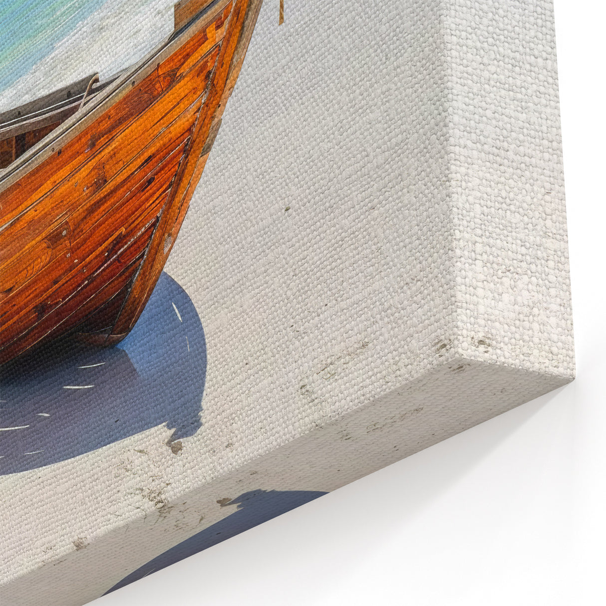 Wooden Rowboat Art Print - Coastal Nautical Decor for Beach Lovers
