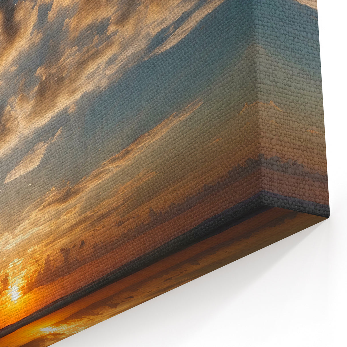 Golden Sunset Skyscape Canvas Art – Serene Sky and Cloud Wall Decor