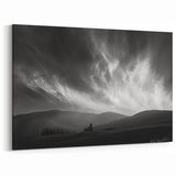 Monochrome Skyscape Canvas Art – Dramatic Black and White Landscape Decor