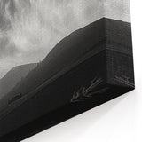 Monochrome Skyscape Canvas Art – Dramatic Black and White Landscape Decor