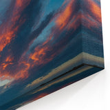 Fiery Sunset Skyscape Canvas Art – Dramatic Sky and Cloud Wall Decor