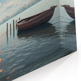 Serene Autumn Lake Rowboat Wall Art - Rustic Nature Decor