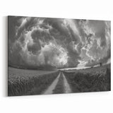 Dramatic Monochrome Skyscape Art – Bold Black and White Landscape Decor