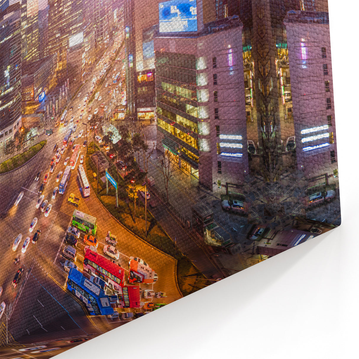 Seoul Skyline Wall Art – Modern Cityscape at Dusk with Busy Streets