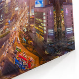 Seoul Skyline Wall Art – Modern Cityscape at Dusk with Busy Streets