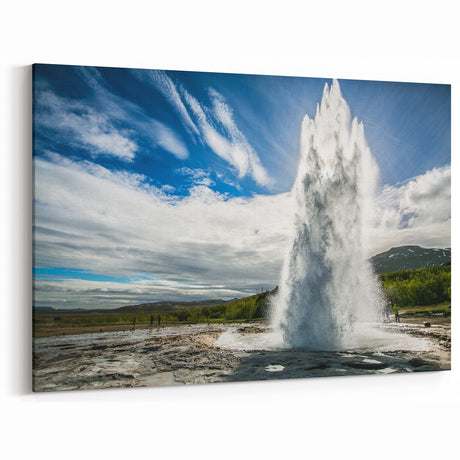 Scenic Geyser Canvas Print - Stunning Natural Geyser Photography Art