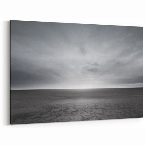 Minimalist Monochrome Landscape Art – Expansive Horizon and Sky Decor