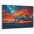 Bold Sunset Skyscape Canvas Art – Dramatic Mountain and Sky Decor