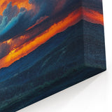 Bold Sunset Skyscape Canvas Art – Dramatic Mountain and Sky Decor