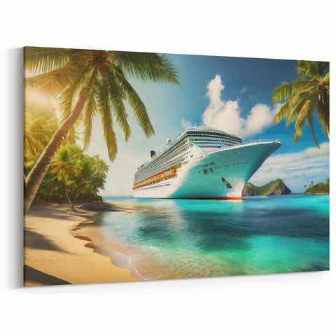 Tropical Cruise Ship Wall Art - Ocean Paradise Nautical Decor