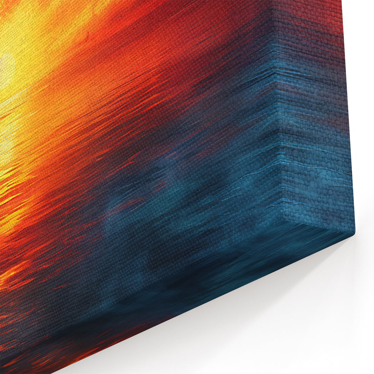 Fiery Sunset Ocean Art – Dramatic Sky and Water Wall Decor