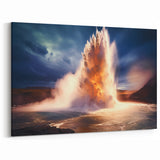 Explosive Geyser Eruption Art - Dramatic Natural Landscape Wall Print