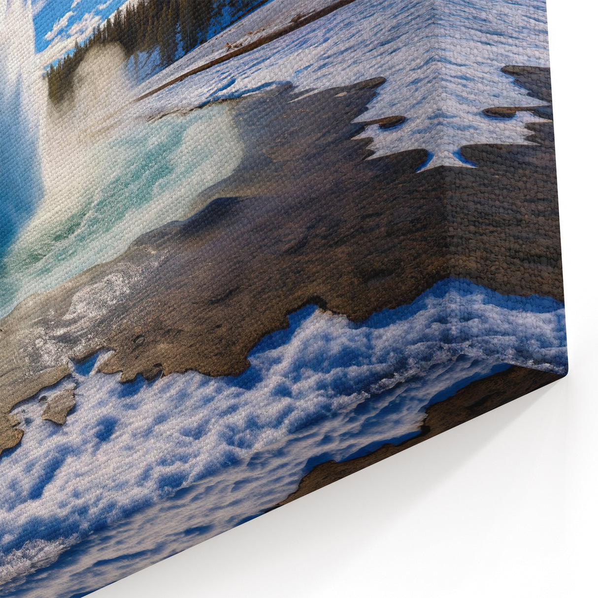 Winter Geyser Eruption Art - Captivating Natural Landscape Wall Print