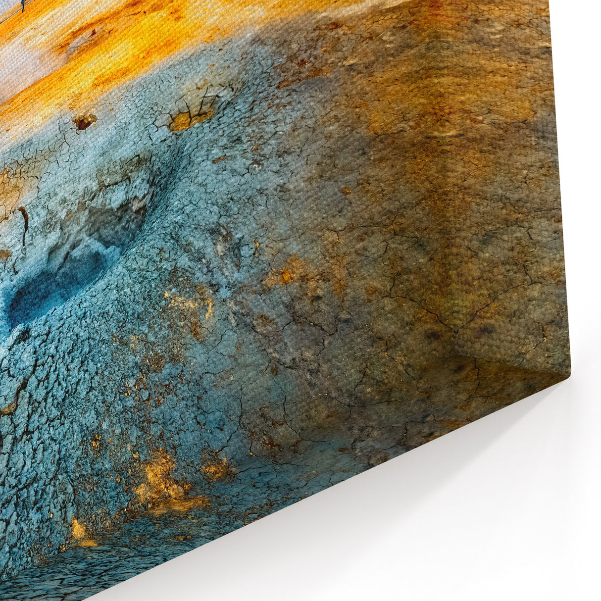 Dynamic Geyser Wall Art - Vibrant Cracked Earth Landscape Canvas Print