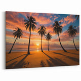 Sunset Sky Art Print - Stunning Skyscape Canvas with Palm Trees Decor