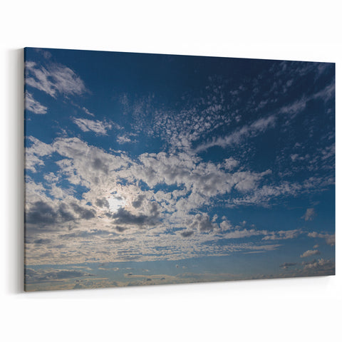 Blue Sky Cloudscape Art - Expansive Sky and Clouds Canvas Print Decor